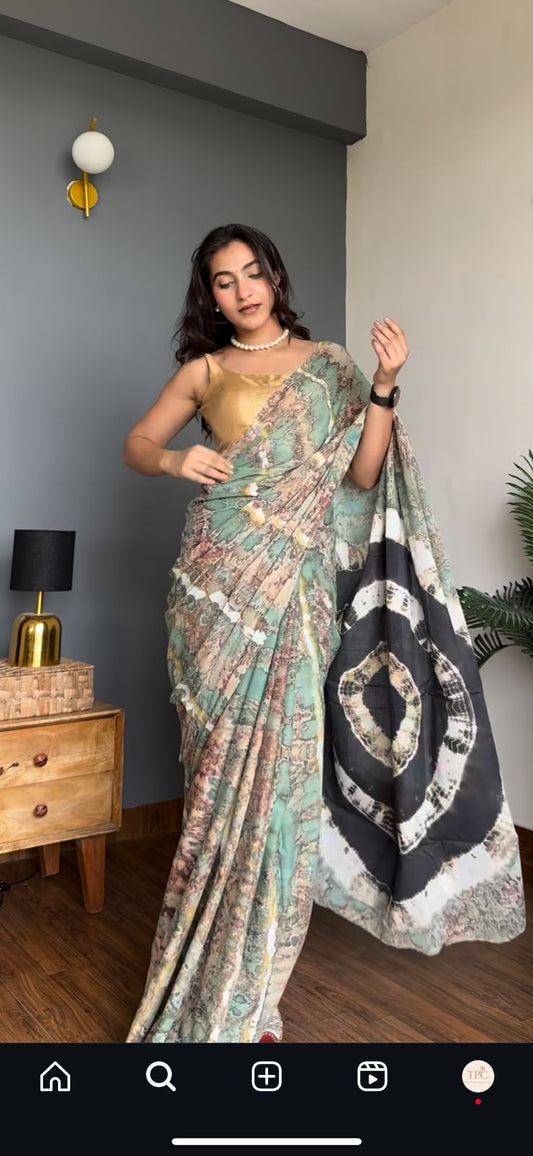 TPC Drapes: Cotton Handblock Saree (Option 25)