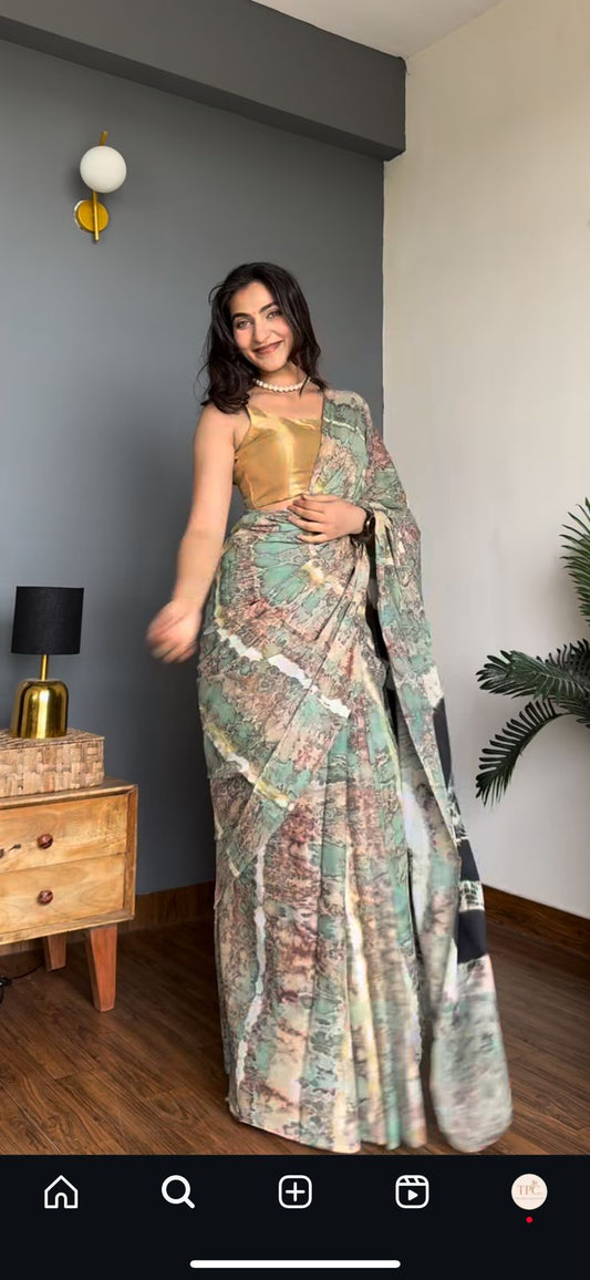 TPC Drapes: Cotton Handblock Saree (Option 25)