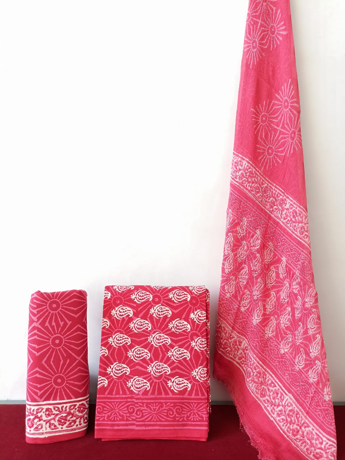 Cotton Suit with Chiffon Dupatta (Option 1)