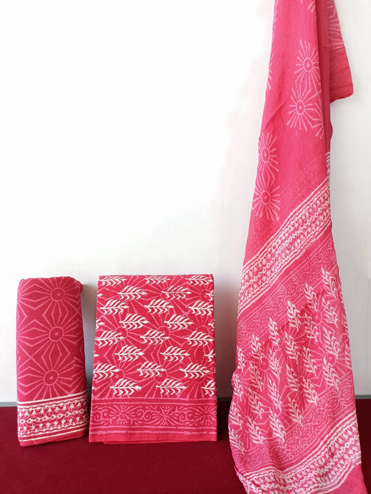Cotton Suit with Chiffon Dupatta (Option 3)