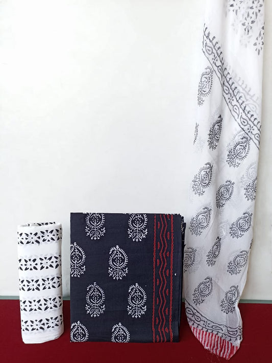 Cotton Suit with Chiffon Dupatta (Option 5)