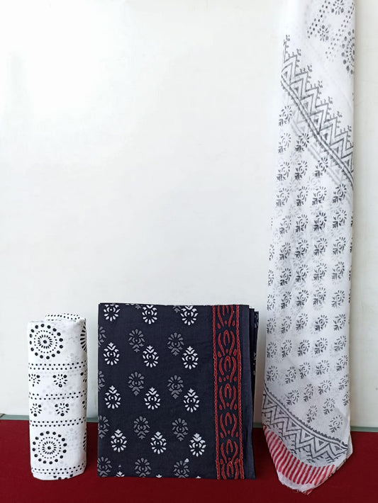 Cotton Suit with Chiffon Dupatta (Option 6)