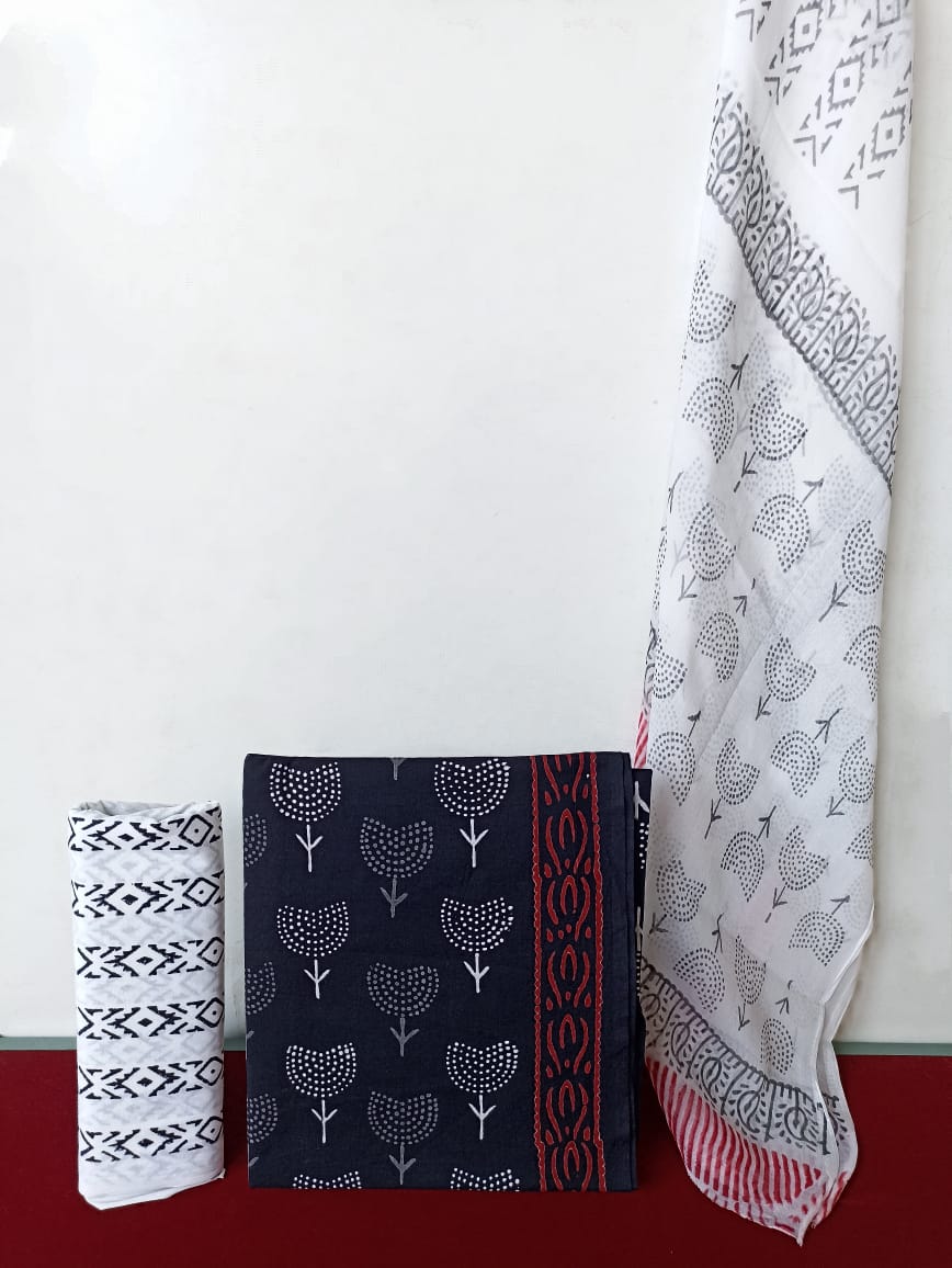 Cotton Suit with Chiffon Dupatta (Option 7)
