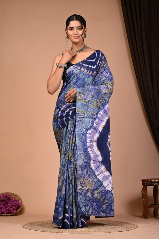 TPC Drapes: Cotton Handblock Saree (Option 11)