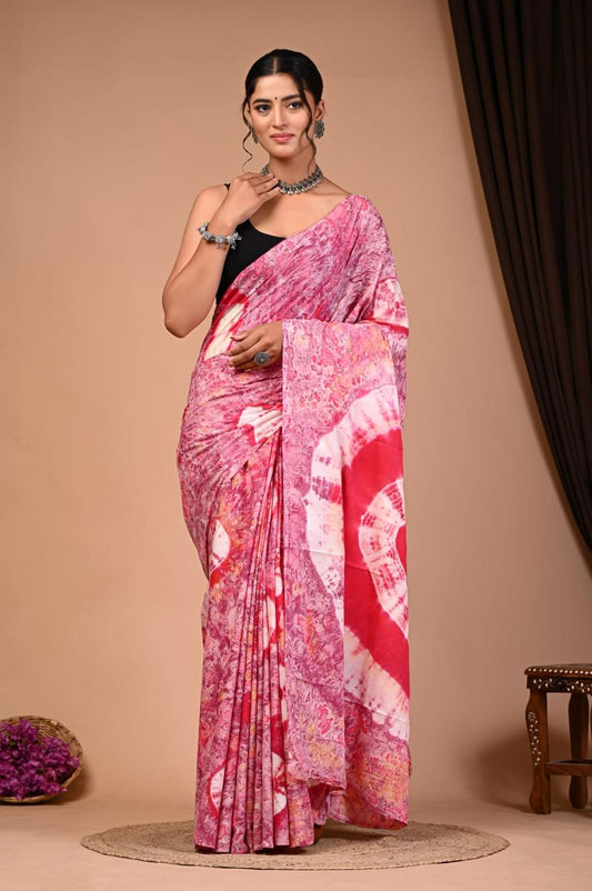 TPC Drapes: Cotton Handblock Saree (Option 20)