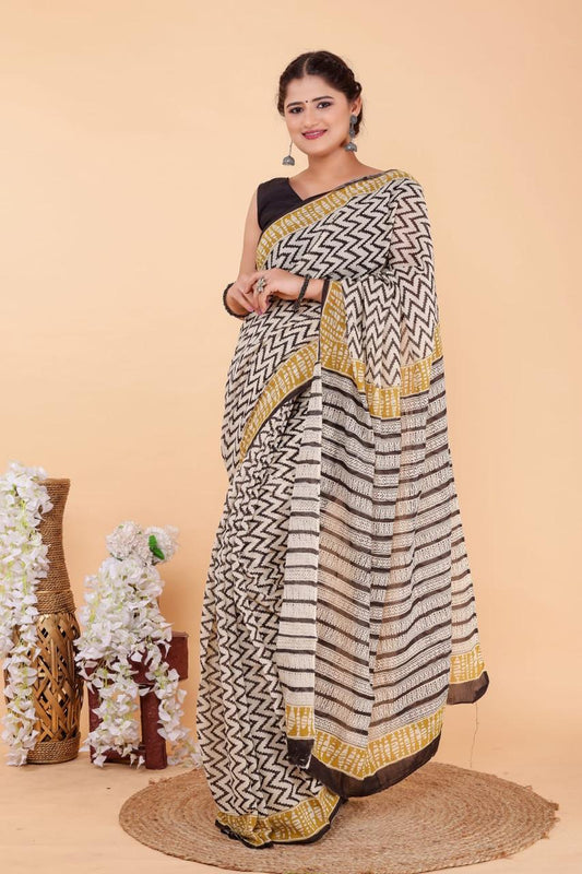 TPC Drapes: Cotton Handblock Saree (Option 2)