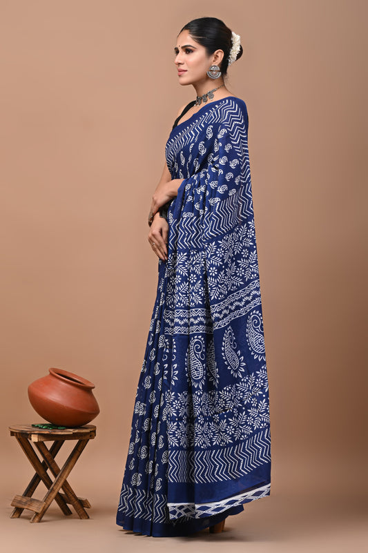 TPC Drapes: Cotton Handblock Saree (Option 31)