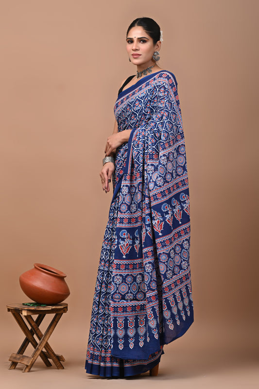 TPC Drapes: Cotton Handblock Saree (Option 33)