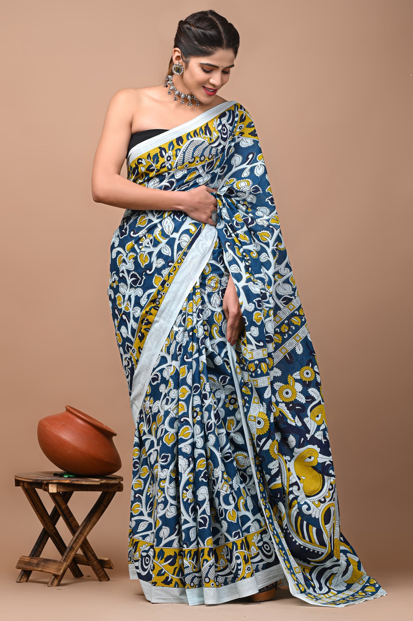 TPC Drapes: Cotton Handblock Saree (Option 37)