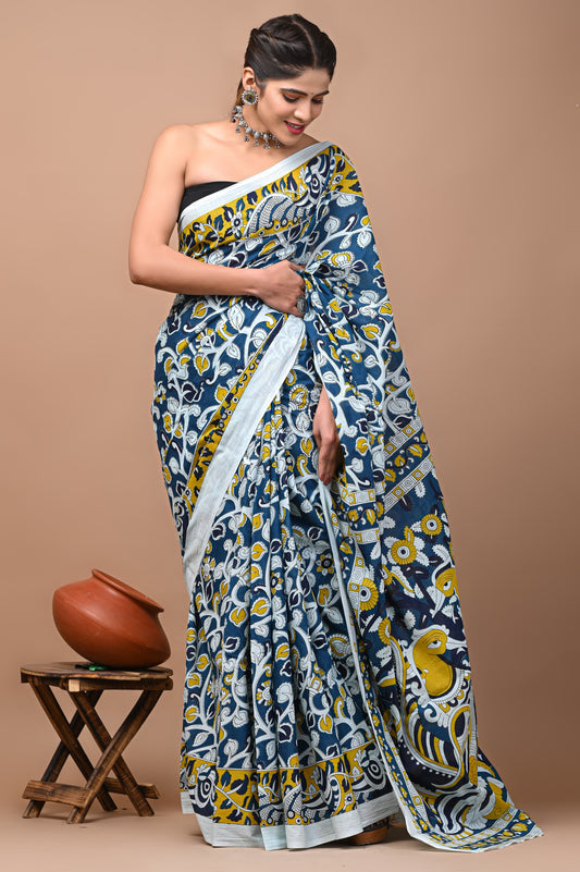 TPC Drapes: Cotton Handblock Saree (Option 37)