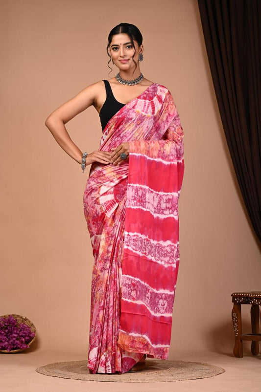 TPC Drapes: Cotton Handblock Saree (Option 7)