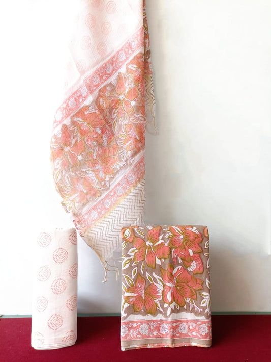 Cotton Suit with Kota Doria Dupatta (Option 13)