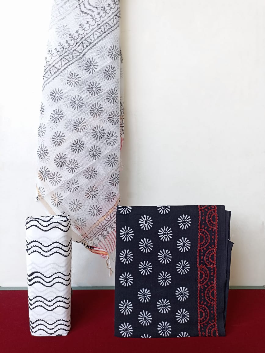 Cotton Suit with Kota Doria Dupatta (Option 2)