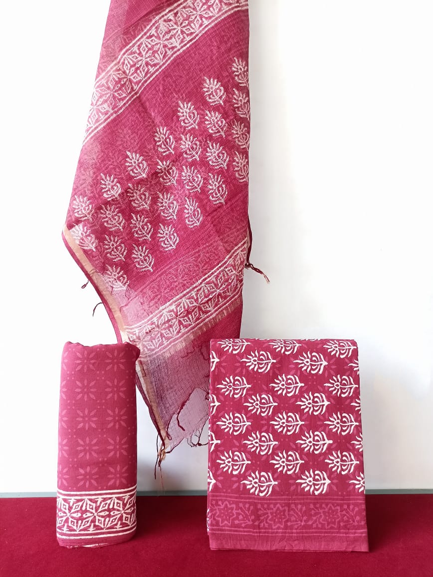 Cotton Suit with Kota Doria Dupatta (Option 20)