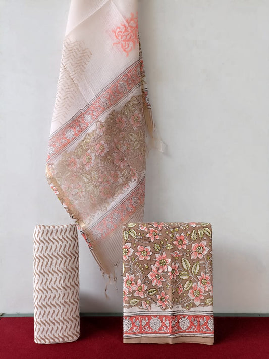 Cotton Suit with Kota Doria Dupatta (Option 22)