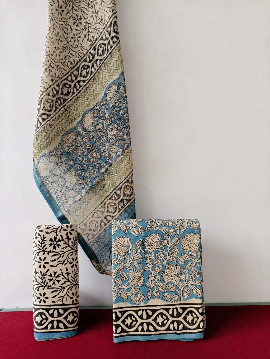 Cotton Suit with Kota Doria Dupatta (Option 8)