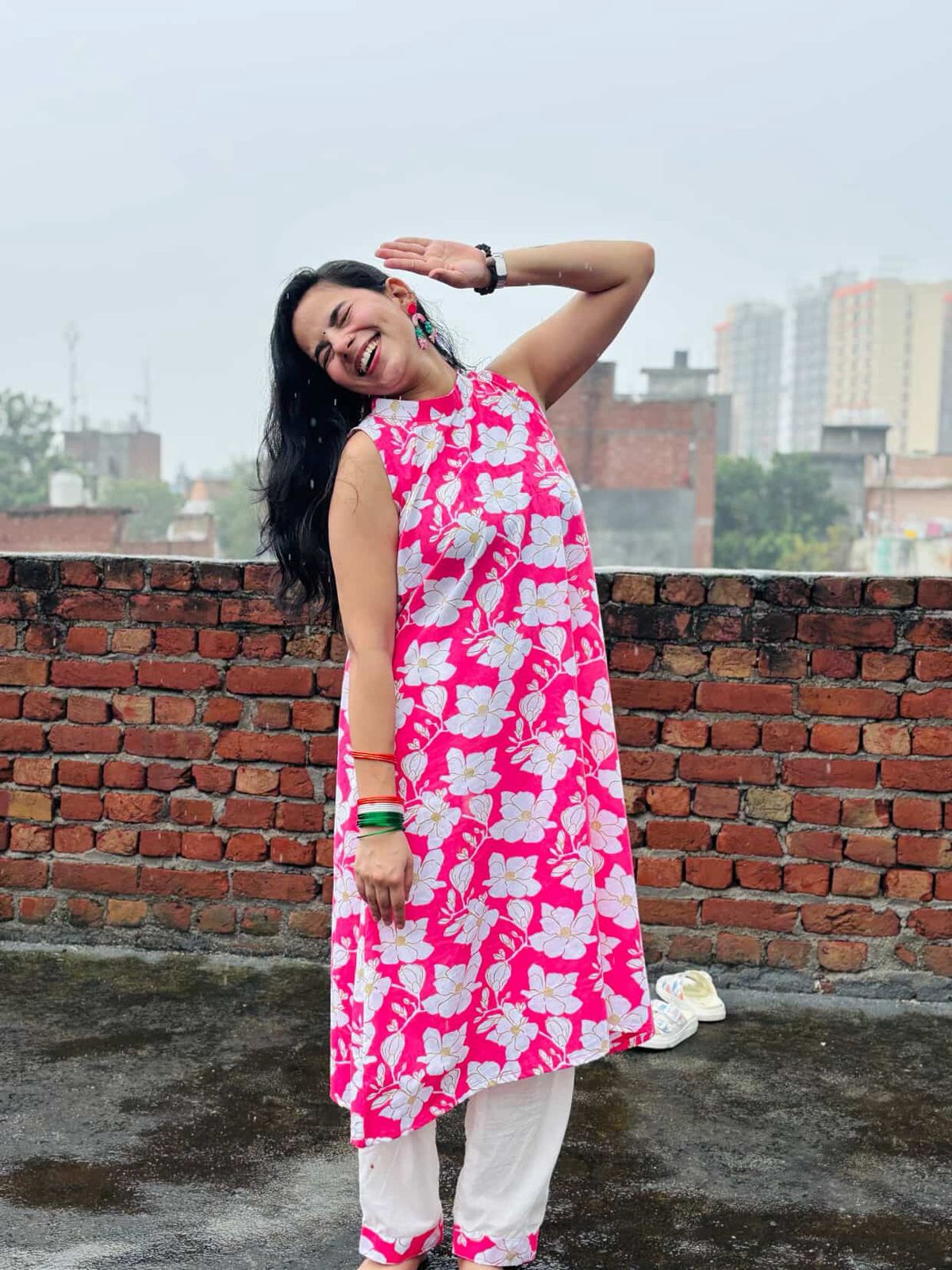Gulabi Floral – Cotton Kurta Set