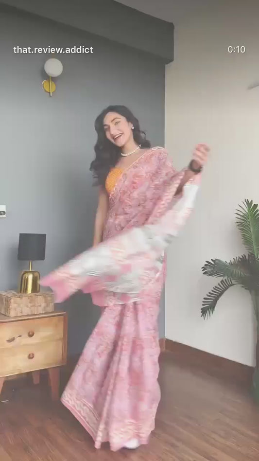 TPC Drapes: Cotton Handblock Saree (Option 26)